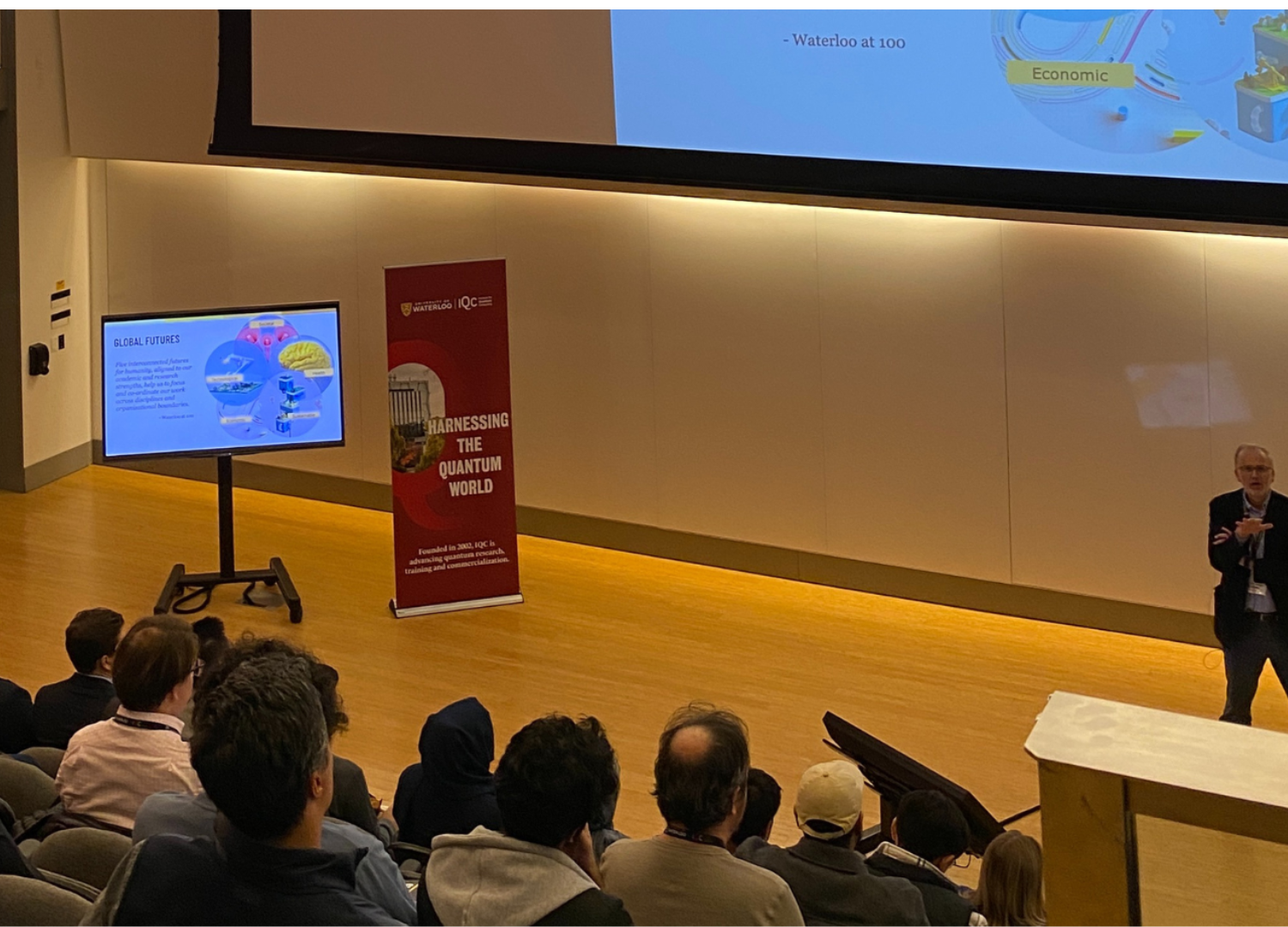 Richard Florizone speaks to the WaveMakers audience at IQC.