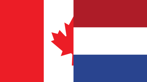 Canada Flag and Netherlands Flag Merged