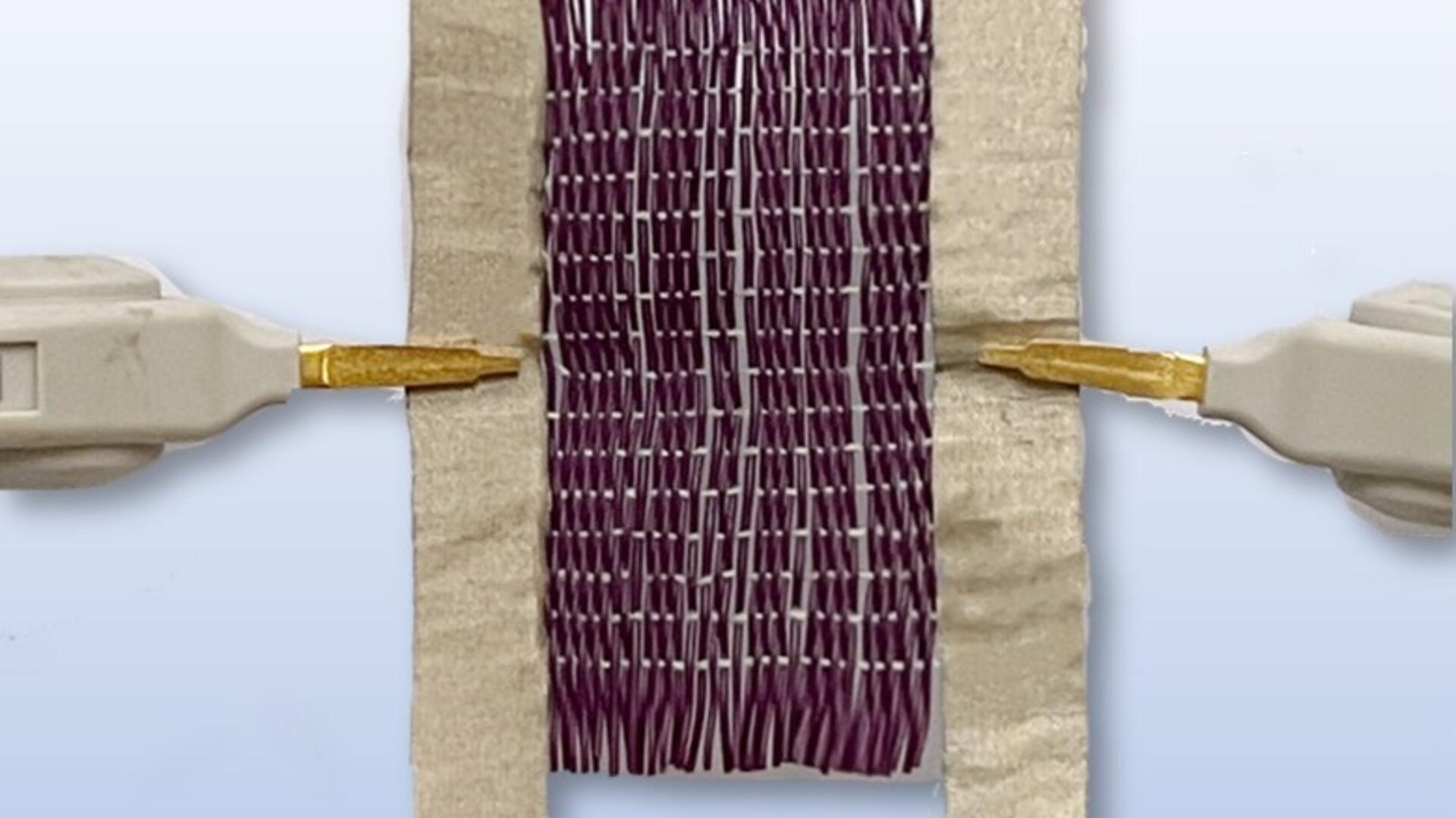 Woven smart fabric responding to electricity.