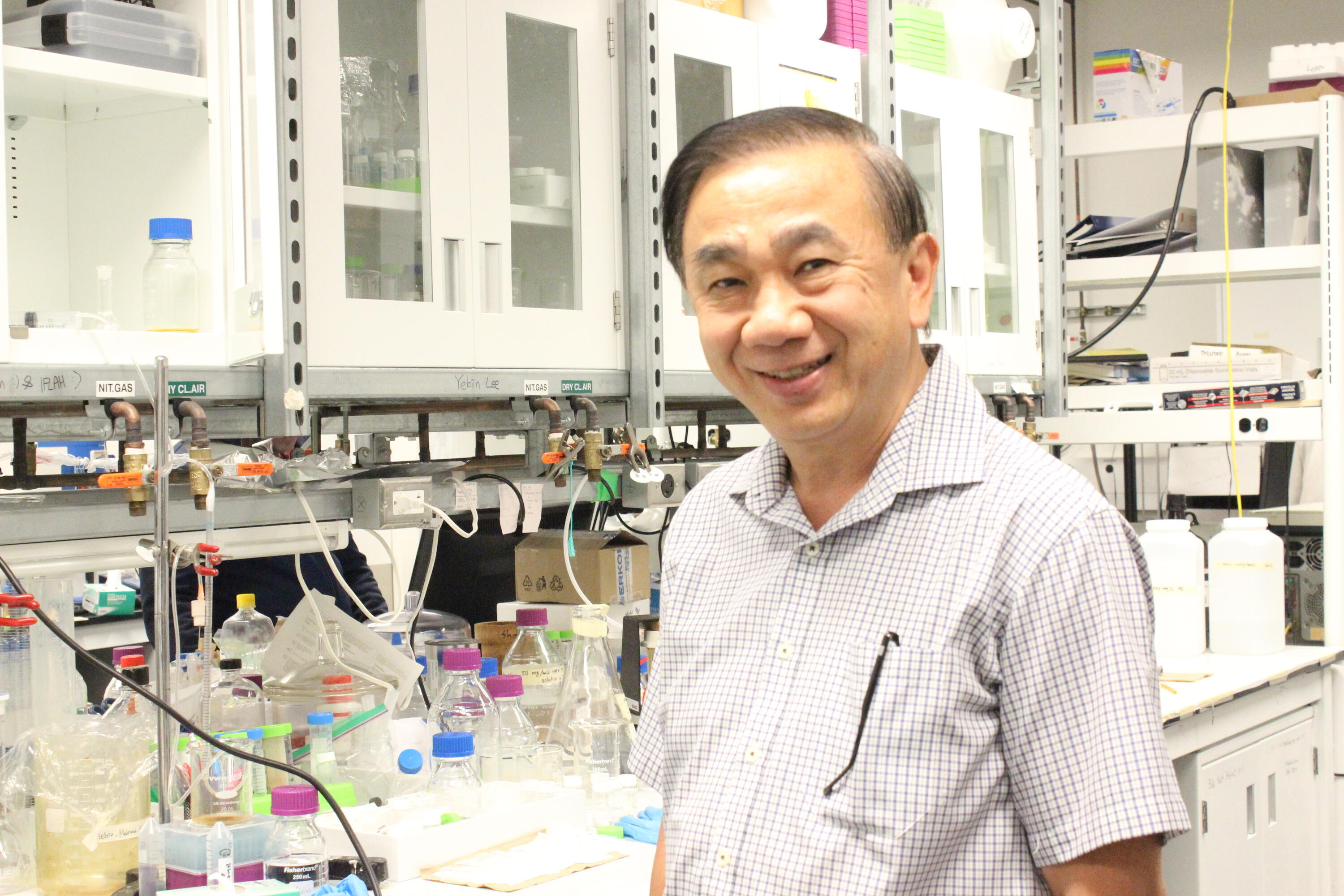 Michael Tam in his laboratory.