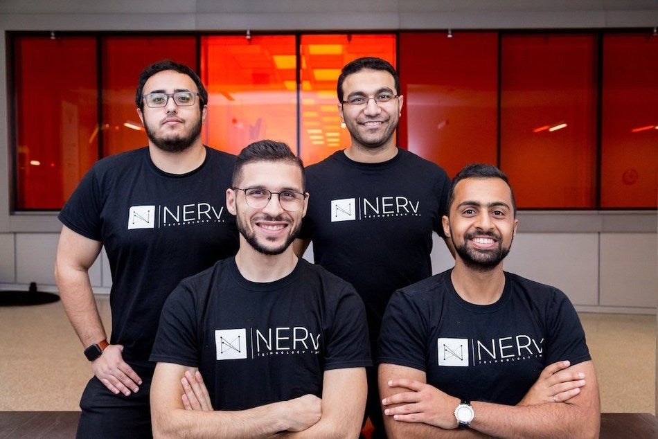 Amr Abdelgawad, a co-founder of NERv, celebrates a $500K win at a global pitch competition in Saudi Arabia this week.