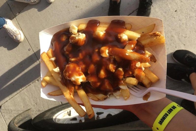 Poutine - a classic Canadian dish of fries with cheese curds and gravy.