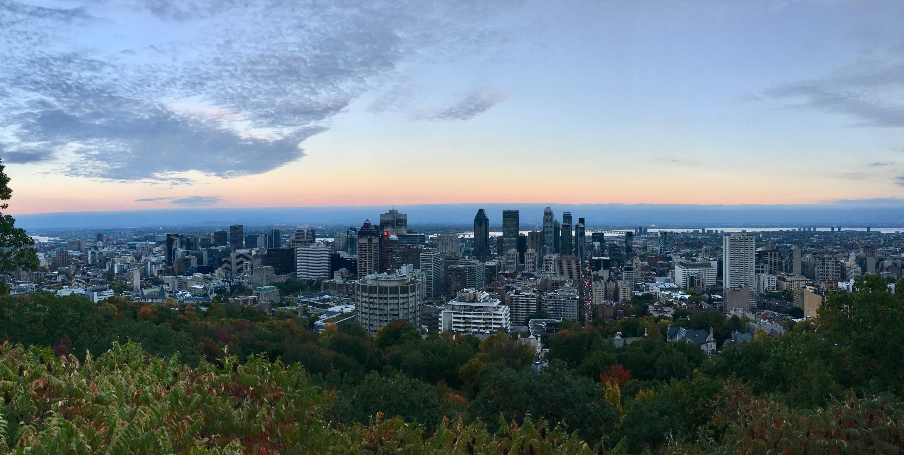 The skyline at Mont Royal, Montreal.
