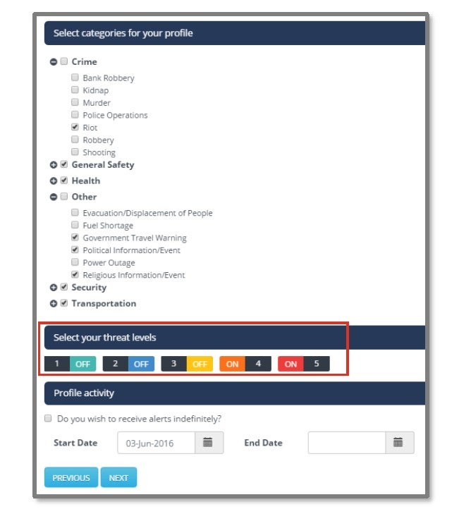 Personal incident alert screenshot - step 2