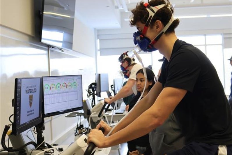 Student running VO2 Testing