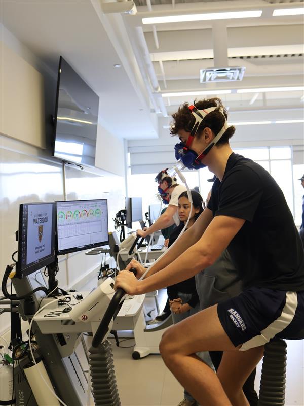 Student running VO2 Testing