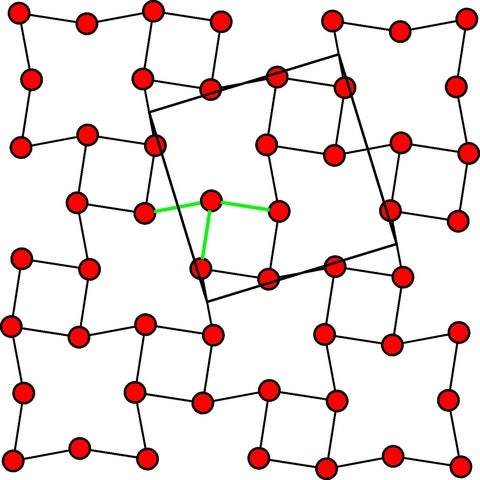 T-shaped net in Hf5Sb9