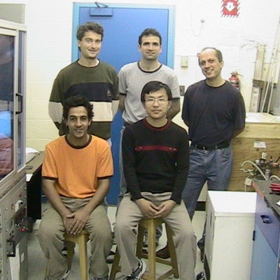 June 2003. Front, from left to right: Jalil, Ping. Back, from left to right: Holger, Navid, Shahab.