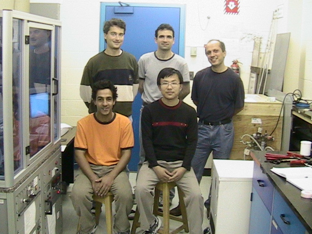 June 2003. Front, from left to right: Jalil, Ping. Back, from left to right: Holger, Navid, Shahab.