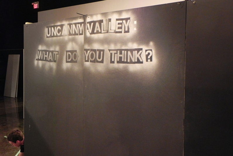 Exhibit wall: "Uncanny Valley: What do you think?"