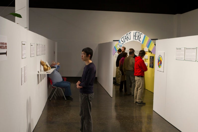 Visitors took in four different exhibits, along with a special "meta-exhibit."