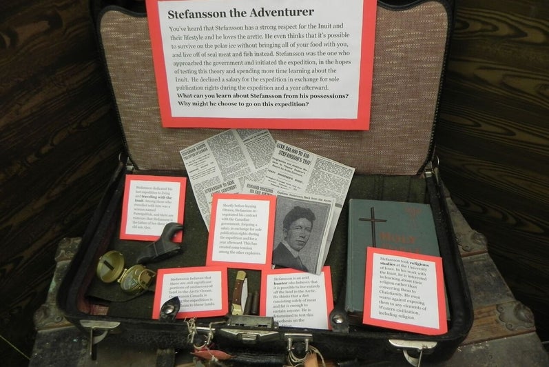 Stefansson the Adventure's posession in a suitcase