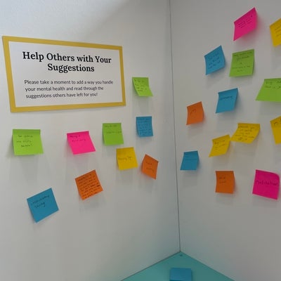 visitor suggestions on post-it notes