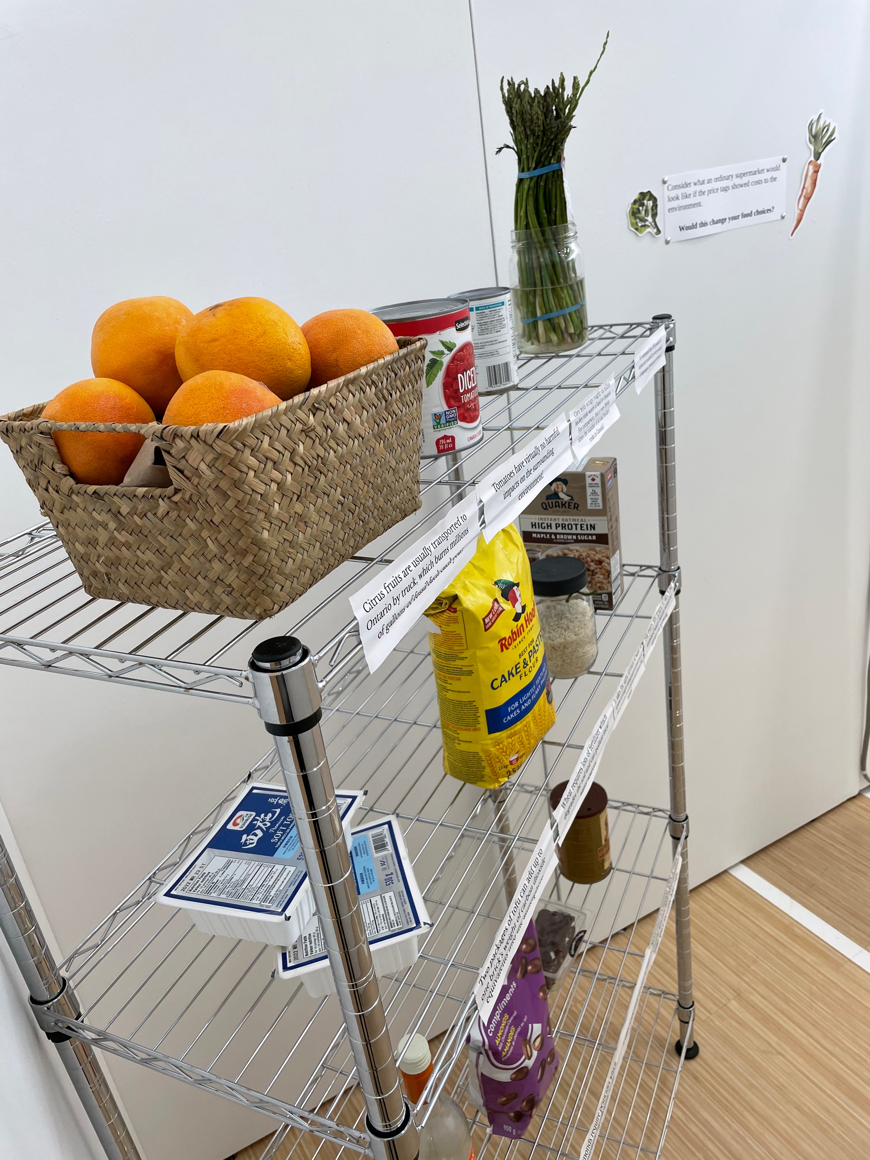 cart with food items