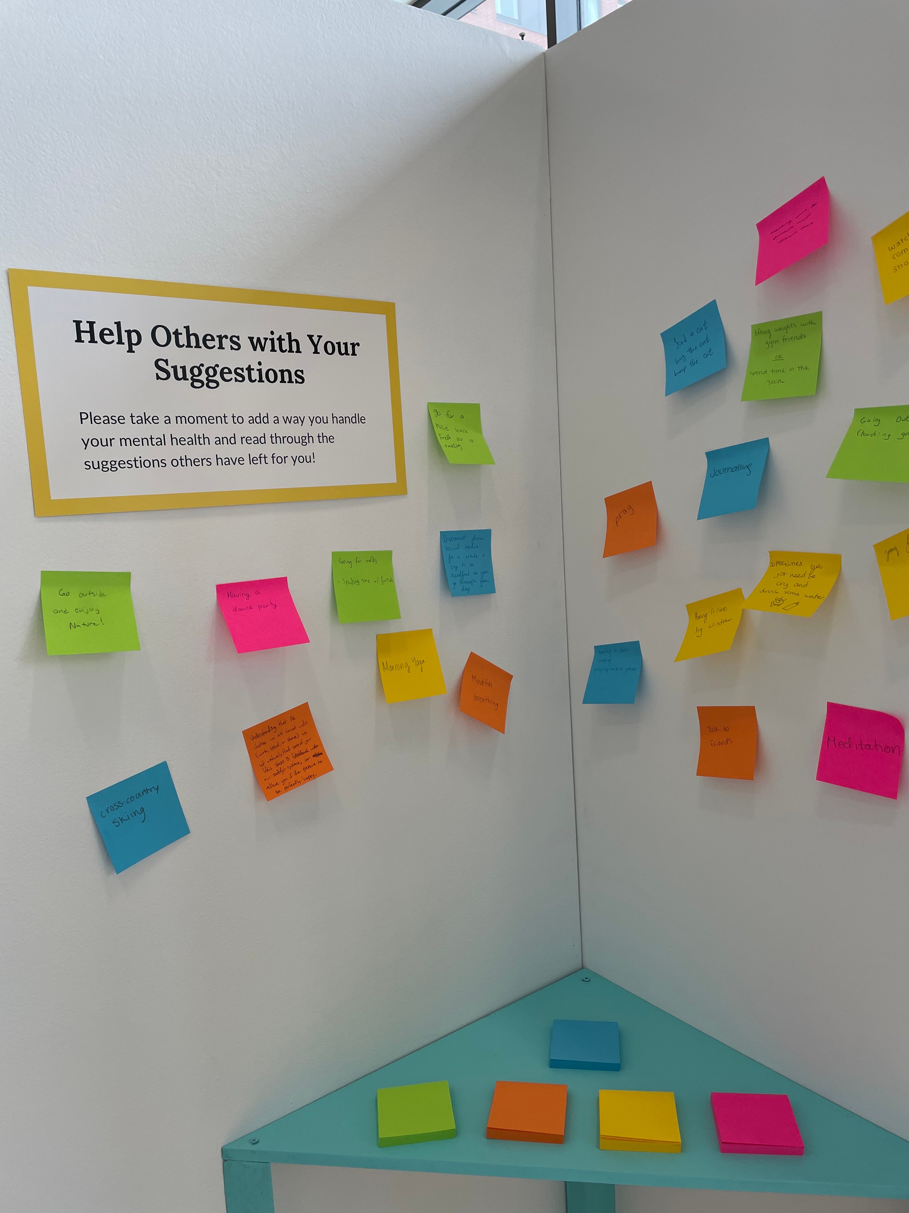 visitor suggestions on post-it notes