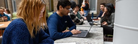 Two students studying