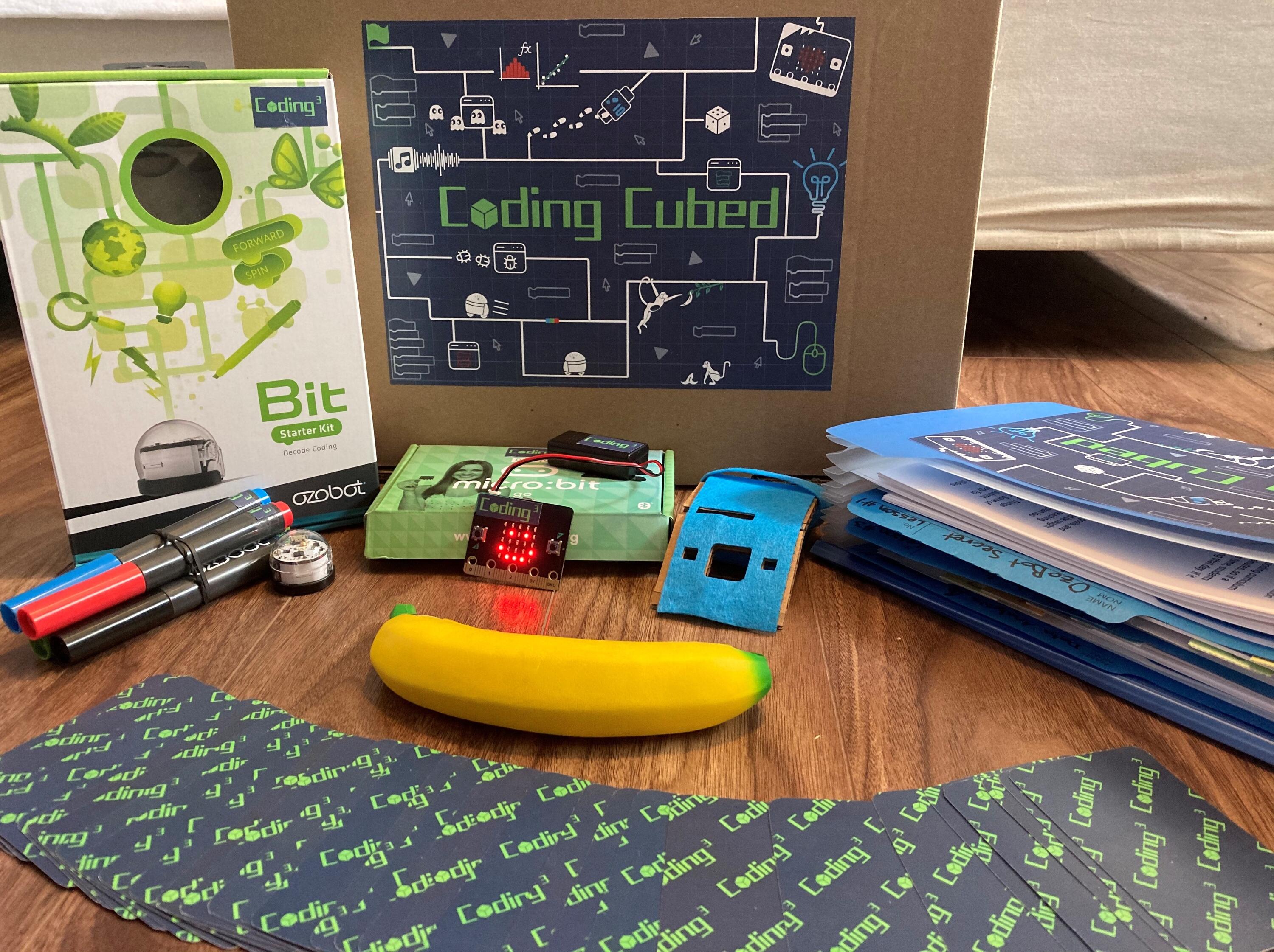 contents of the Coding cubed kit