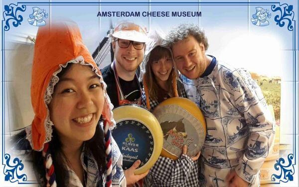 Feeling super Dutch at the Amsterdam Cheese Museum! photo by Sally Lu
