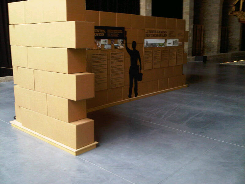 Exhibit made of cardboard boxes