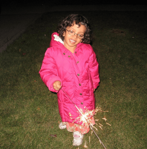 Childhood photo of Risheena Banerji