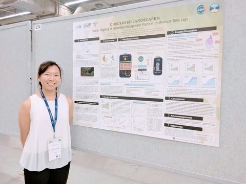 Joy Liu presents her poster at CGU