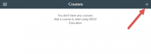 Screenshot indicating how to add a course.