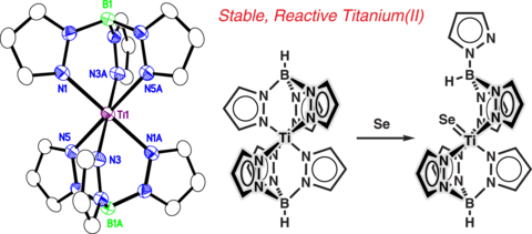 Skeletal structural diagrams of stable, reactive titanium(Il)