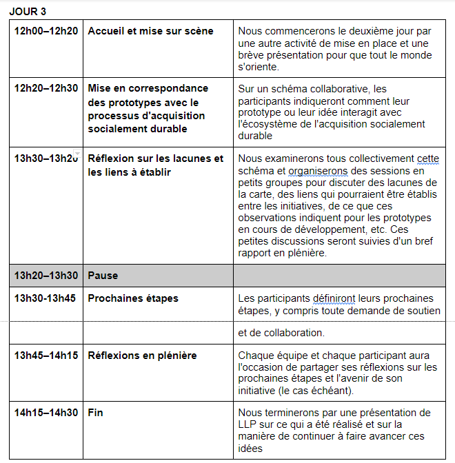 agenda jeudi