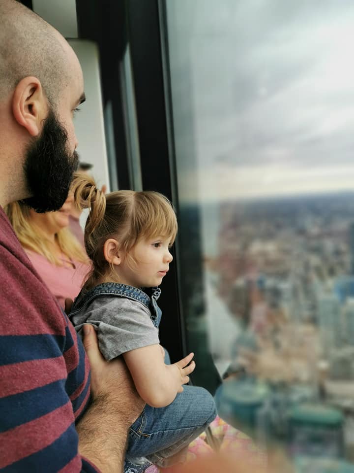 Justin's daughter at the CN Tower