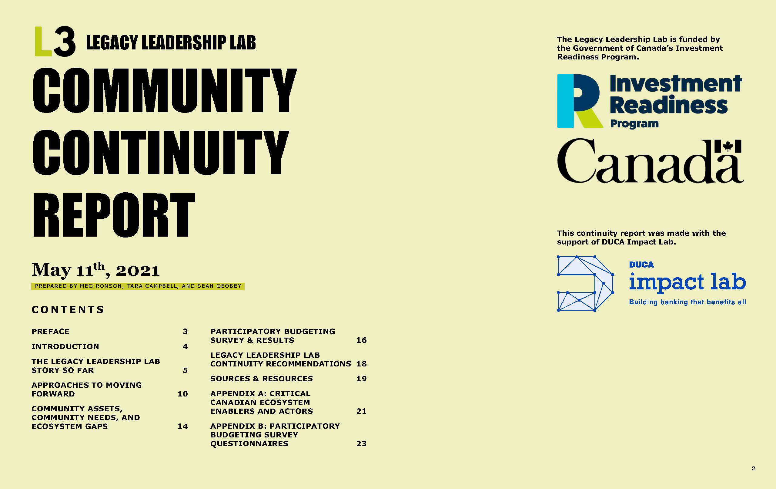 L3 Community Continuity Report