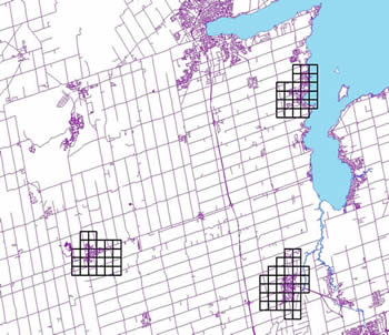 map shows extent of 2007 imagery for Alcona, Alliston and Bradford