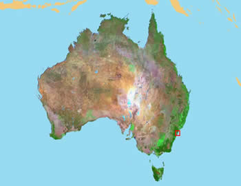 Australia image made with blue,infrared and middle infrared spectral bands