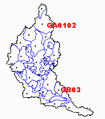 image shows sub basins within the grandriver watershed