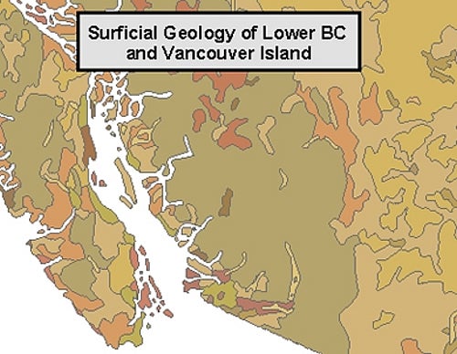 surficial geology of Lower British Columbia and Vancouver Island