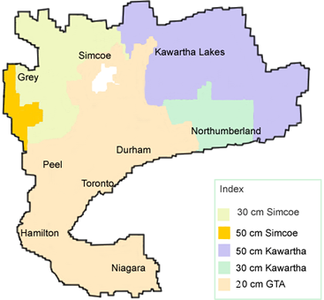 map shows 2002 imagery available (and resolutions) within the Greater Toronto Area 