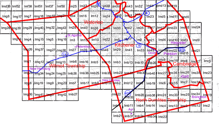 MEIS image index for Region of Waterloo (south)