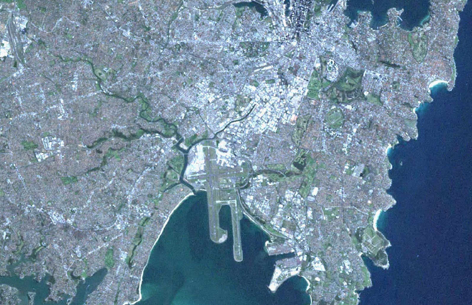 Syndney image was made with blue, green and red spectral bands