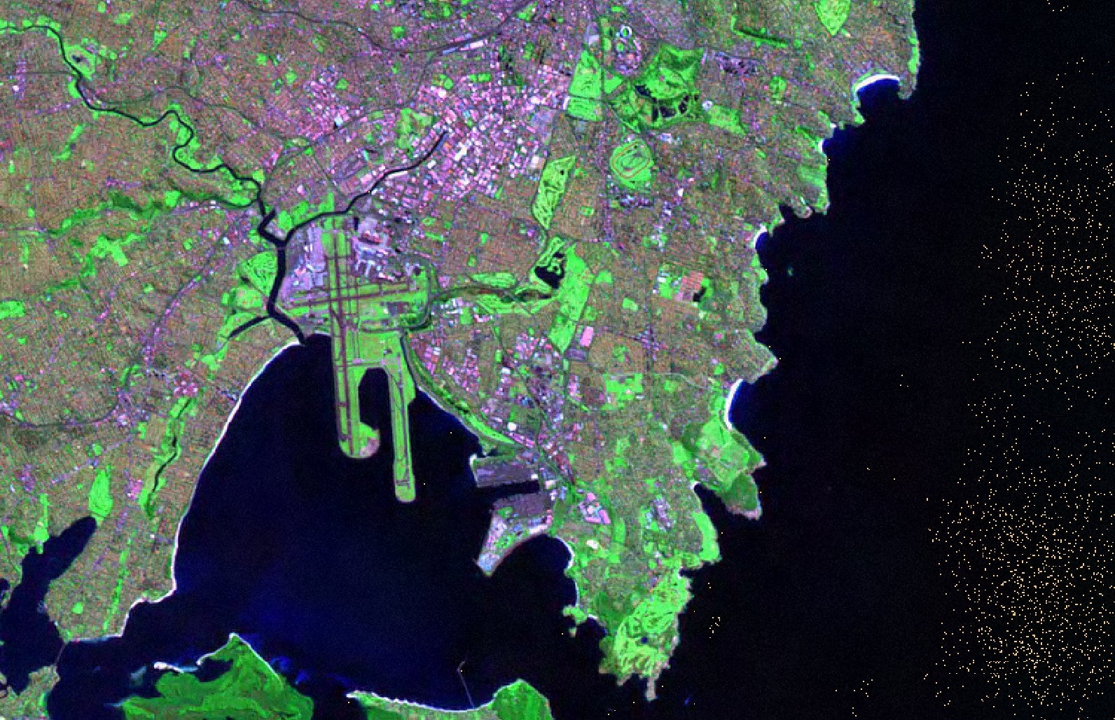 Sydney image made with blue, near infrared and middle infrared spectral bands