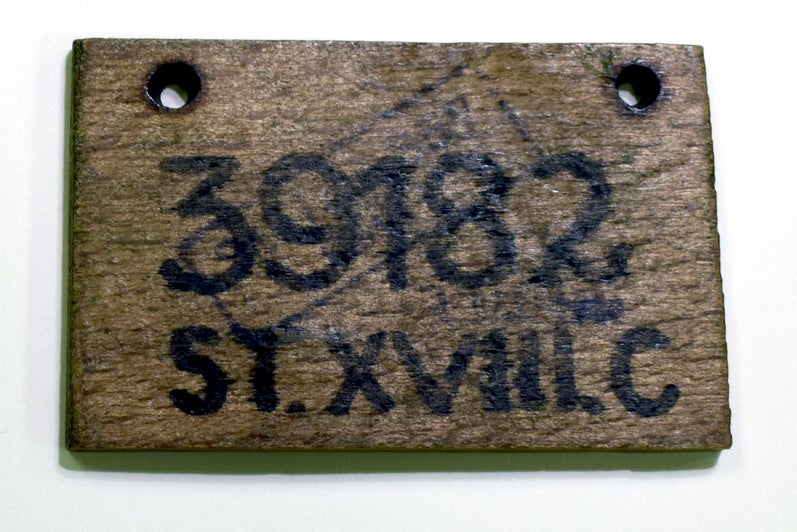 Wood dog tag