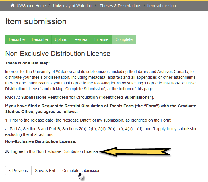 Screenshot of the web form showing the steps described in the accompanying text