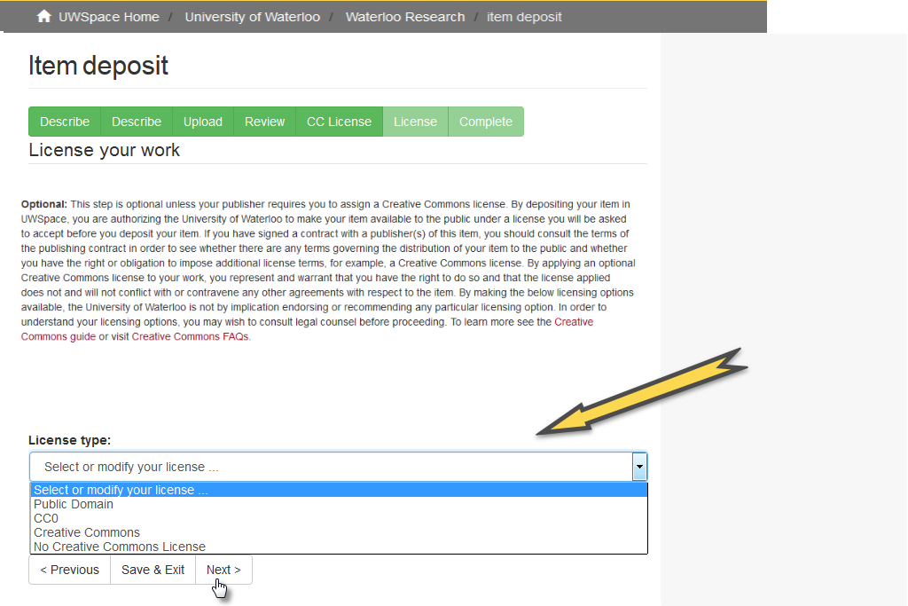 Screenshot of the web form showing the steps described in the accompanying text