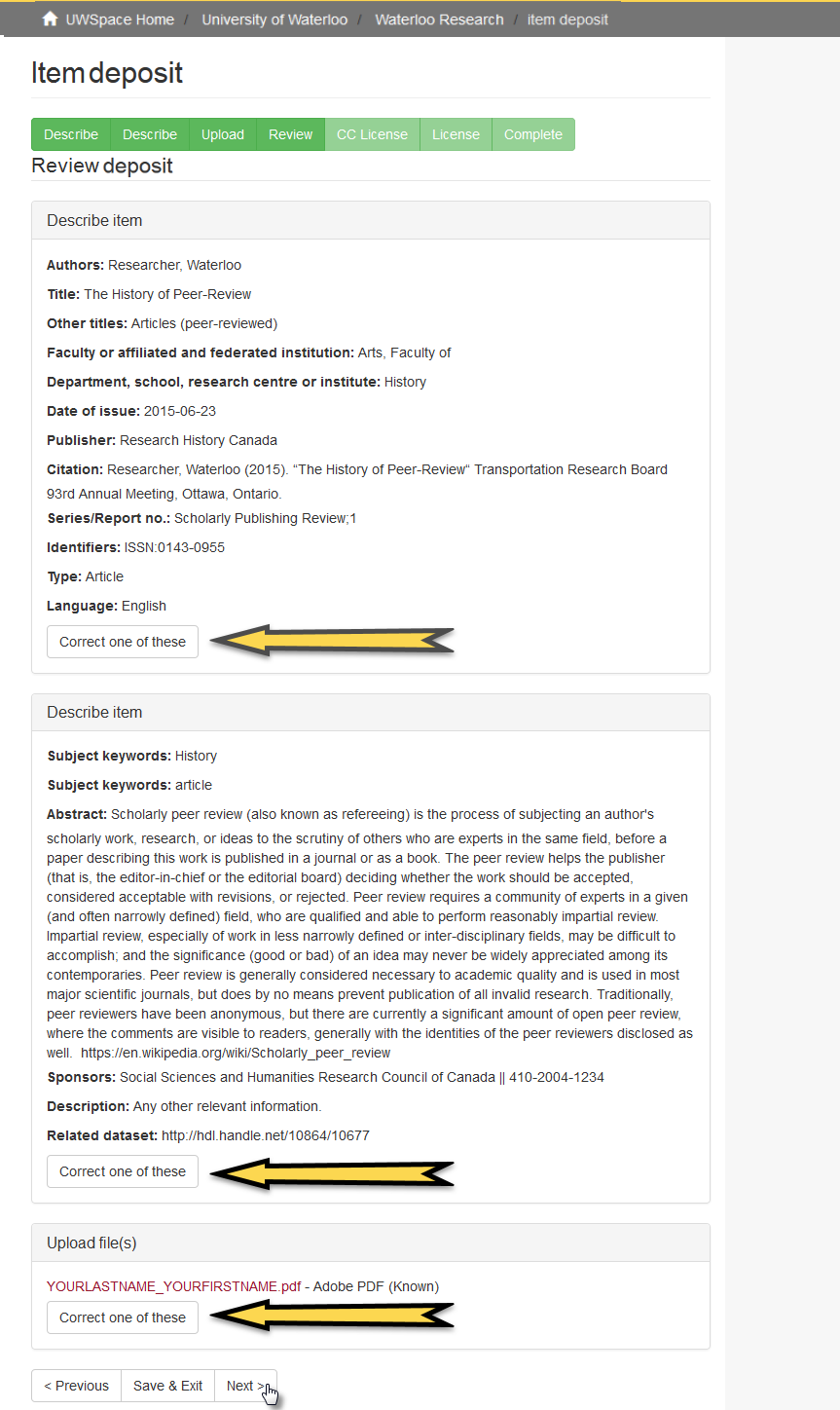 Screenshot of the web form showing the steps described in the accompanying text