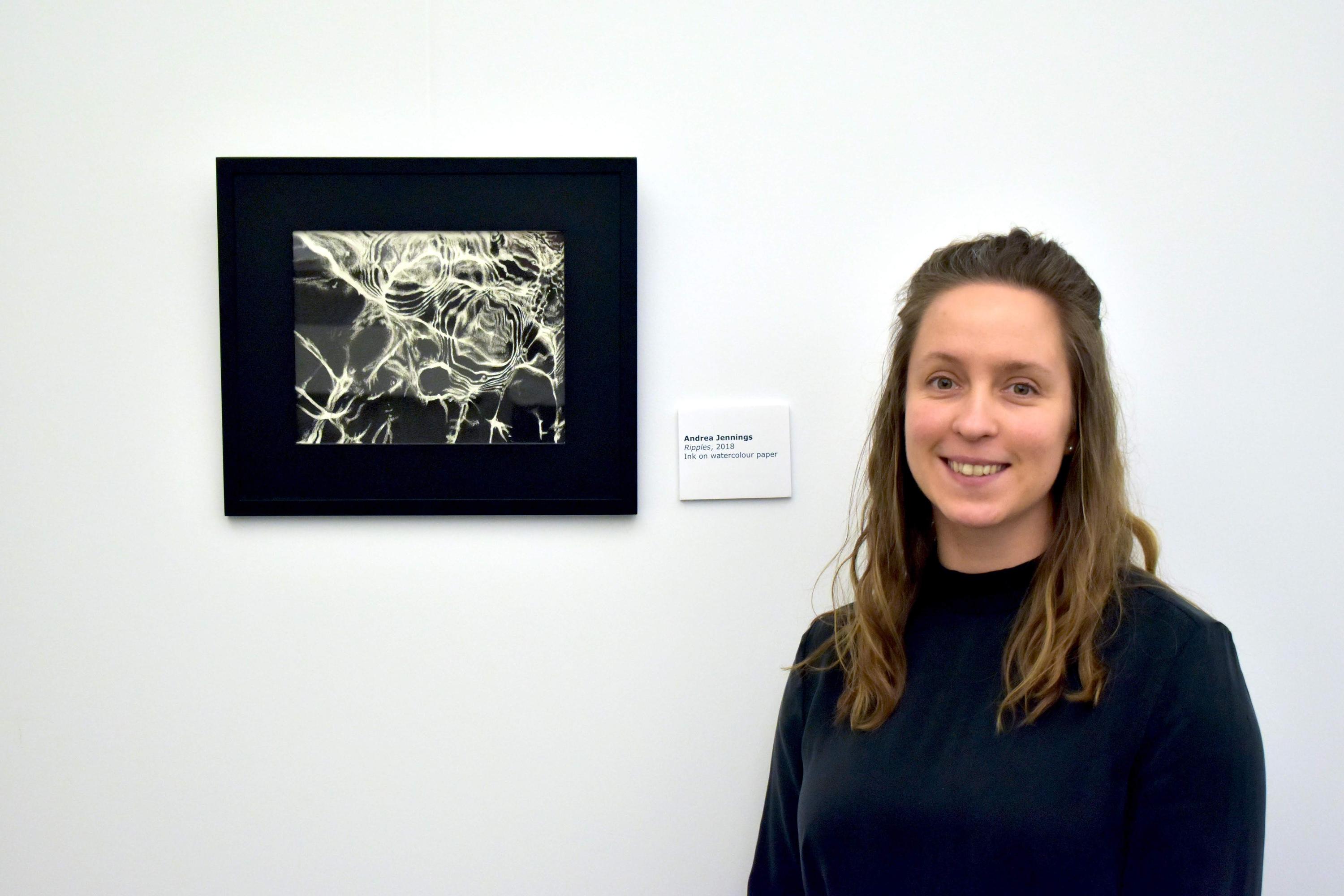 Artist with ink drawing