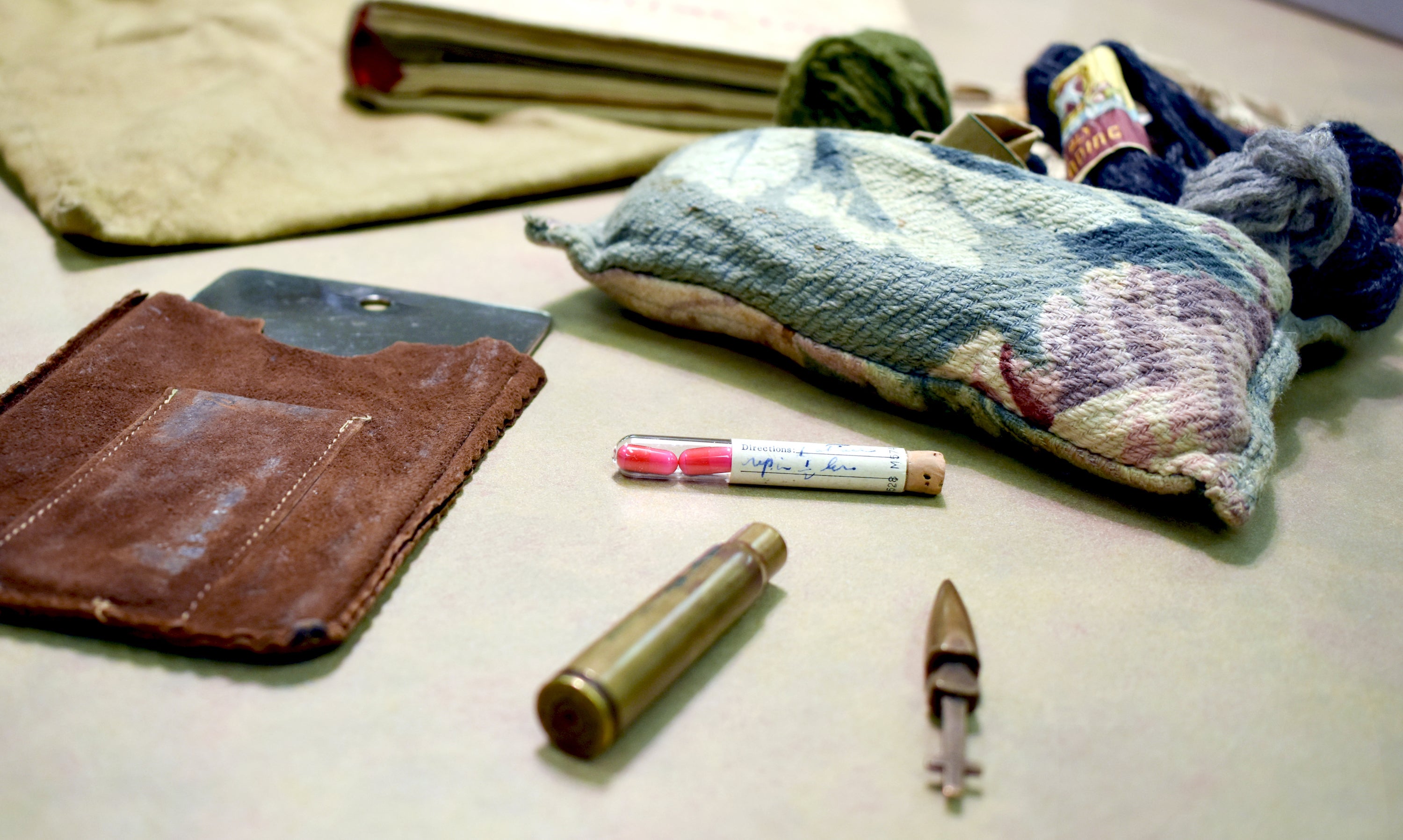 sewing kit and trench art