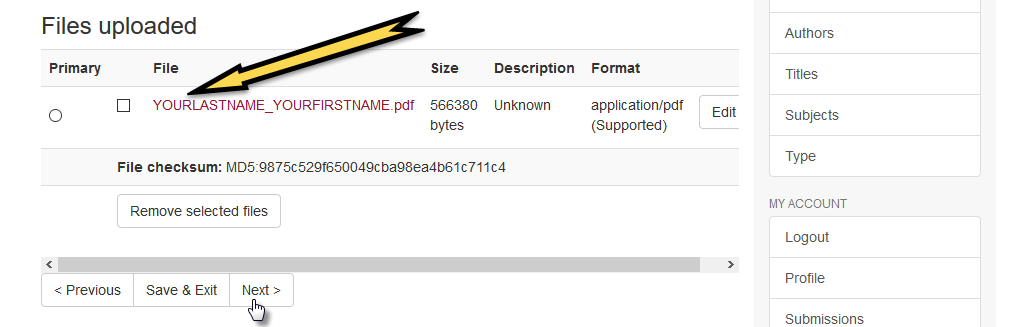 Screenshot of the web form showing the steps described in the accompanying text