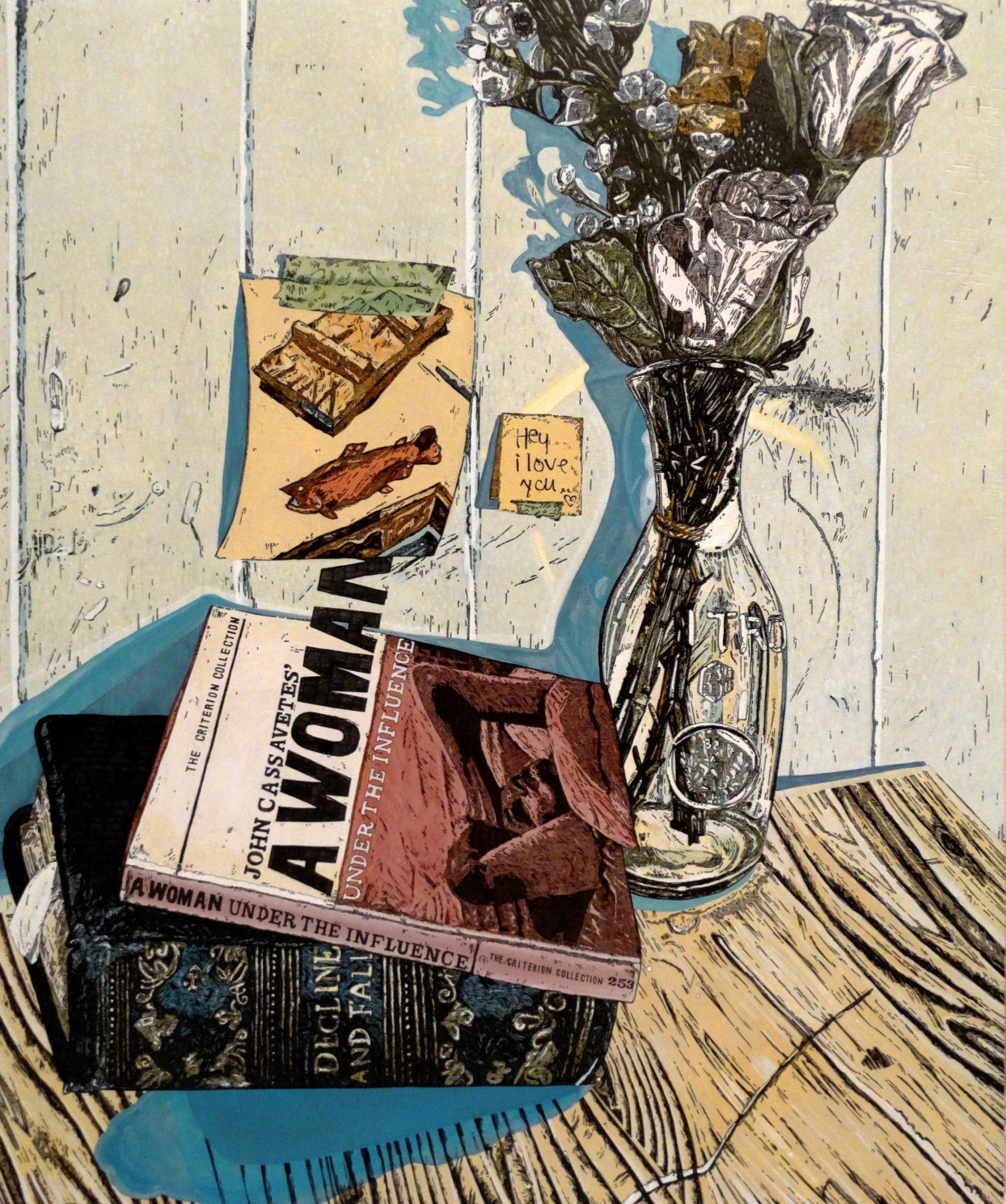 Still life with objects of fantasy artwork three