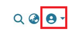 Search, globe, and person icon images. Person icon circled in red