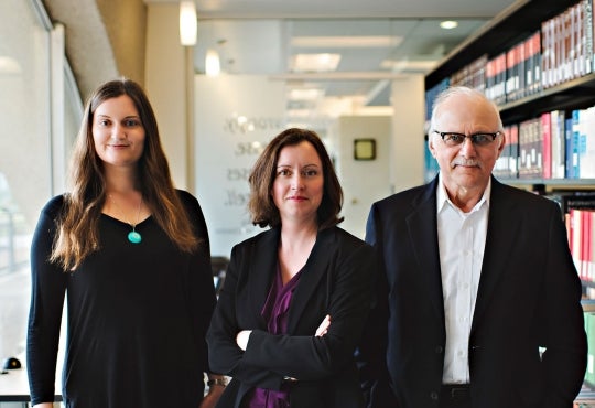 Shannon Gordon, Jana Carson, and Tamer Ozsu, members of the Working Group on Bibliometrics