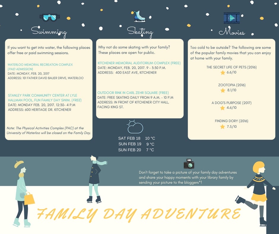 A list of activities happening on the Family Day