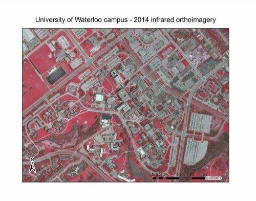 2014 infrared orthoimagery shows the main campus at the university of waterloo